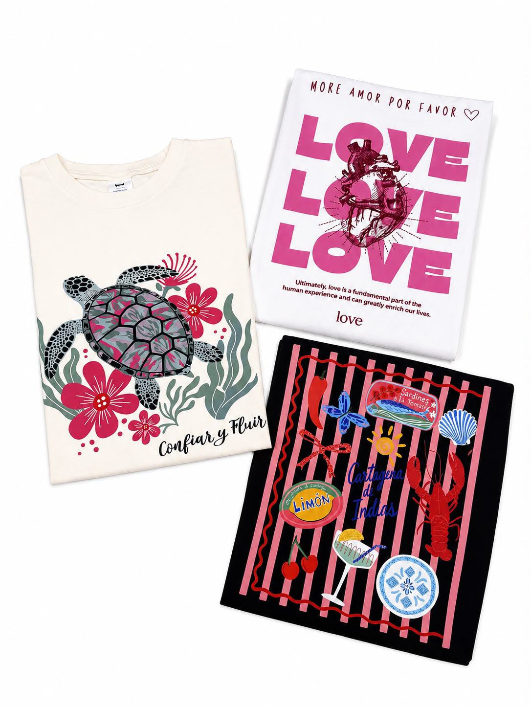 COMBO 3 CAMISETAS POR 129.990 OVERSIZE PARA DAMA